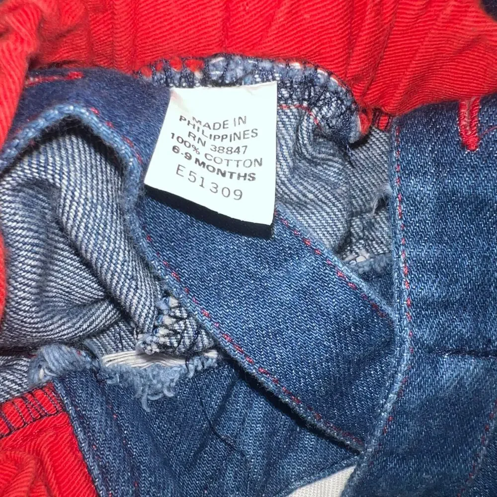 Vintage 80s western cowboy sheriff denim fringe overalls infant boys size 6-9mon